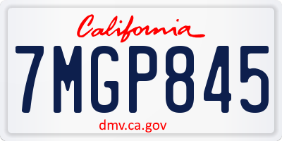 CA license plate 7MGP845