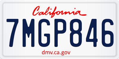 CA license plate 7MGP846