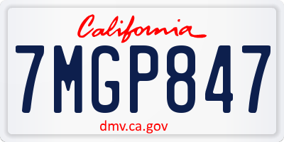 CA license plate 7MGP847