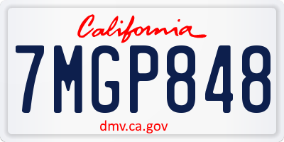 CA license plate 7MGP848
