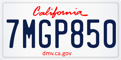 CA license plate 7MGP850