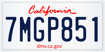 CA license plate 7MGP851