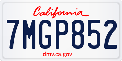 CA license plate 7MGP852