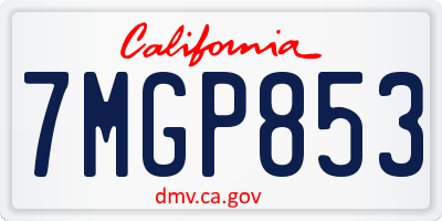 CA license plate 7MGP853