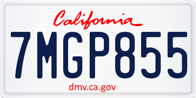 CA license plate 7MGP855