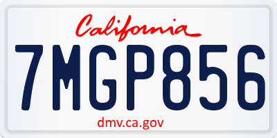 CA license plate 7MGP856