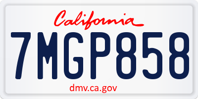 CA license plate 7MGP858