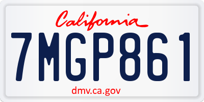 CA license plate 7MGP861