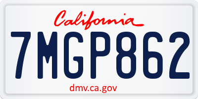 CA license plate 7MGP862