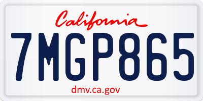CA license plate 7MGP865