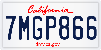 CA license plate 7MGP866