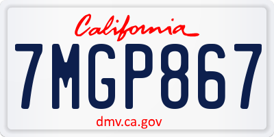 CA license plate 7MGP867