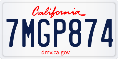 CA license plate 7MGP874