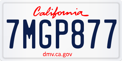 CA license plate 7MGP877