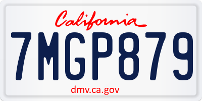 CA license plate 7MGP879
