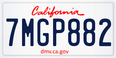 CA license plate 7MGP882