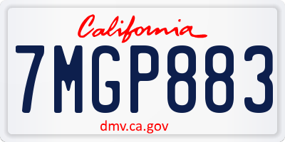 CA license plate 7MGP883