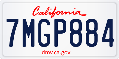 CA license plate 7MGP884
