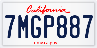 CA license plate 7MGP887