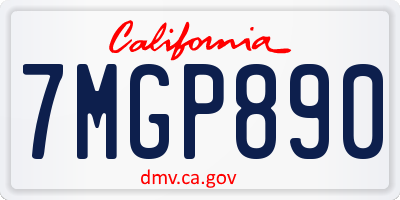 CA license plate 7MGP890