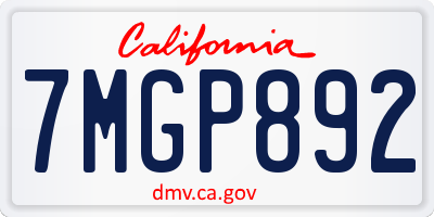 CA license plate 7MGP892