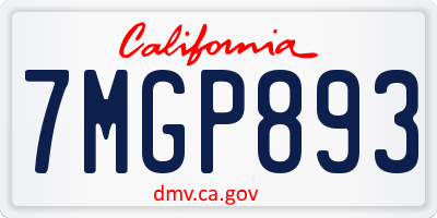 CA license plate 7MGP893