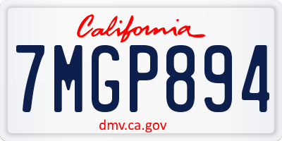 CA license plate 7MGP894
