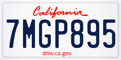 CA license plate 7MGP895