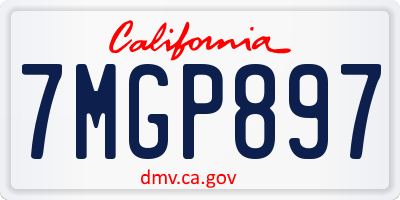 CA license plate 7MGP897