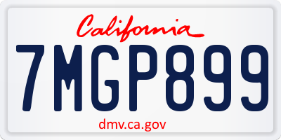 CA license plate 7MGP899