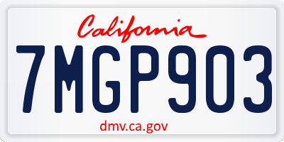 CA license plate 7MGP903