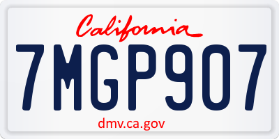 CA license plate 7MGP907