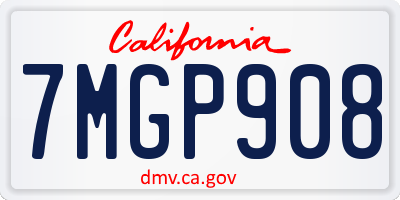 CA license plate 7MGP908