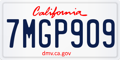 CA license plate 7MGP909
