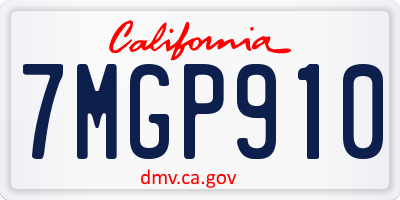 CA license plate 7MGP910
