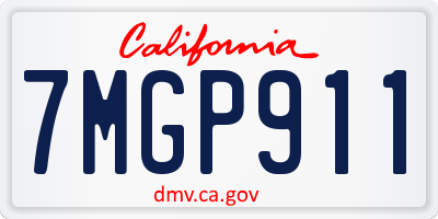 CA license plate 7MGP911