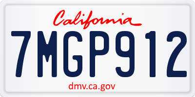 CA license plate 7MGP912