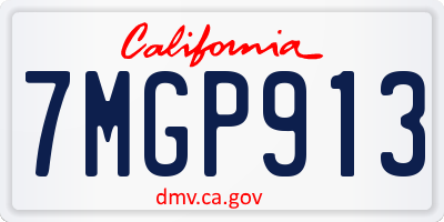 CA license plate 7MGP913