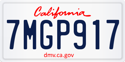 CA license plate 7MGP917