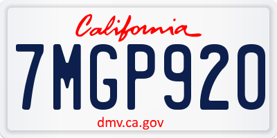 CA license plate 7MGP920