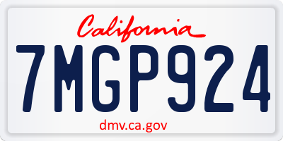 CA license plate 7MGP924