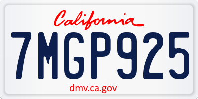 CA license plate 7MGP925