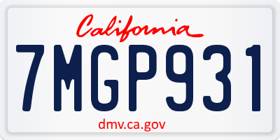 CA license plate 7MGP931