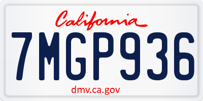CA license plate 7MGP936