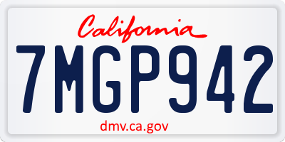 CA license plate 7MGP942