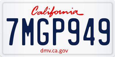 CA license plate 7MGP949