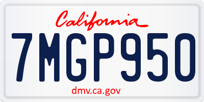CA license plate 7MGP950