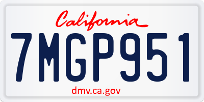 CA license plate 7MGP951