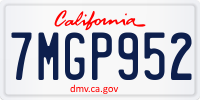 CA license plate 7MGP952