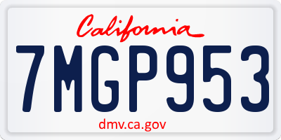 CA license plate 7MGP953